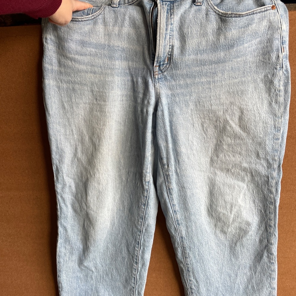 Madewell Light Wash Women's Curvy Perfect Vintage Crop Wide Leg Jeans